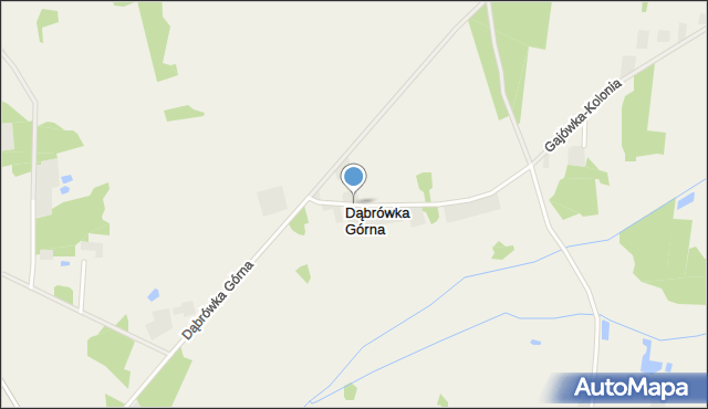 Dąbrówka Górna gmina Dalików, Dąbrówka Górna, mapa Dąbrówka Górna gmina Dalików