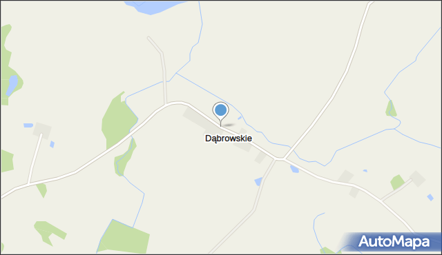 Dąbrowskie gmina Olecko, Dąbrowskie, mapa Dąbrowskie gmina Olecko