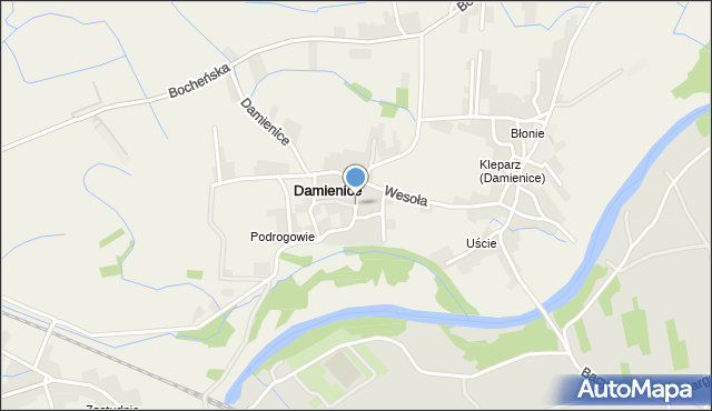 Damienice, Damienice, mapa Damienice