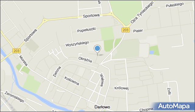 Darłowo, Dawna Wojsk Ochrony Pogranicza, mapa Darłowo