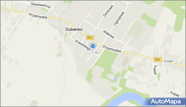 Dubiecko, Dawna Świerczewskiego gen., mapa Dubiecko