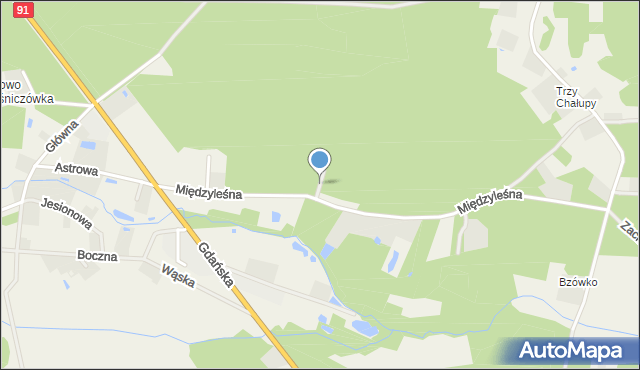 Fletnowo, Daliowa, mapa Fletnowo