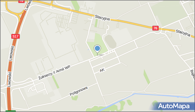 Garwolin, Dawna 2 Armii Wojska Polskiego, mapa Garwolin