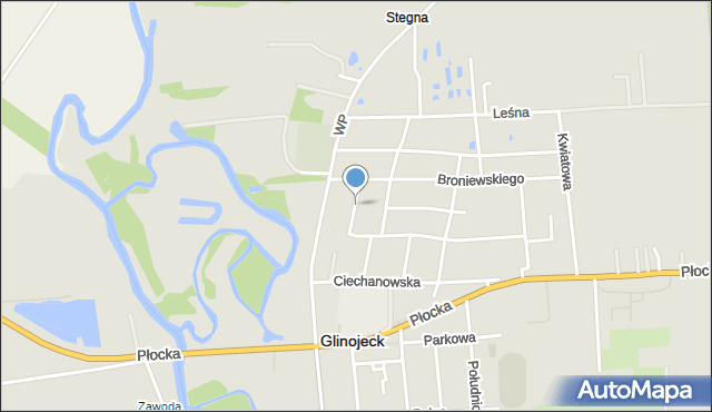 Glinojeck, Dawna Walki Młodych, mapa Glinojeck