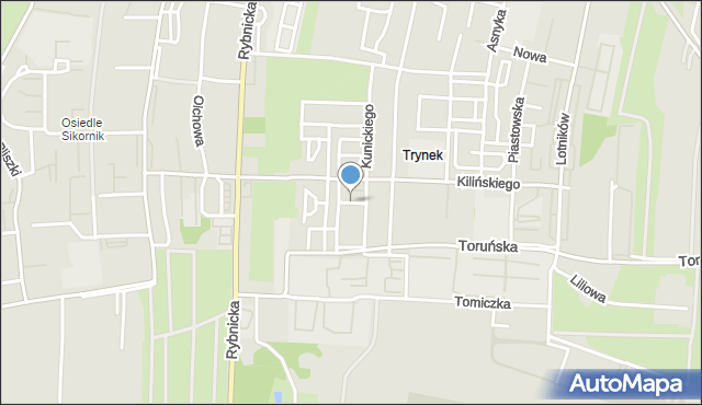Gliwice, Dawna Krasickiego Janka, mapa Gliwic