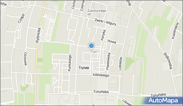Gliwice, Dawna Rydygiera Juliusza, mapa Gliwic