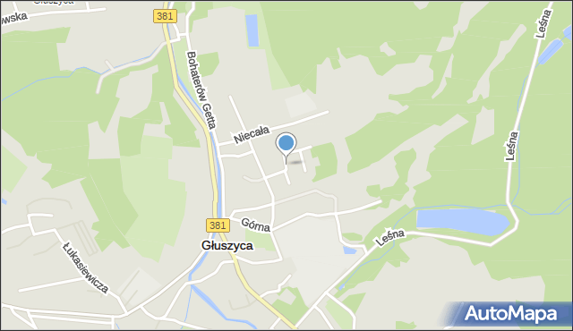 Głuszyca powiat wałbrzyski, Dąbrowskiego, mapa Głuszyca powiat wałbrzyski