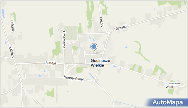 Godziesze Wielkie, Dąbrowskiej Marii, mapa Godziesze Wielkie