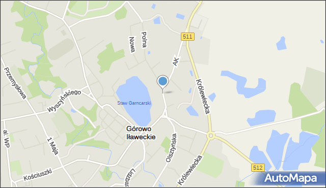 Górowo Iławeckie, Dawna Armii Czerwonej, mapa Górowo Iławeckie