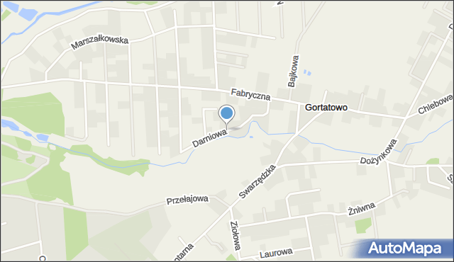 Gortatowo gmina Swarzędz, Darniowa, mapa Gortatowo gmina Swarzędz