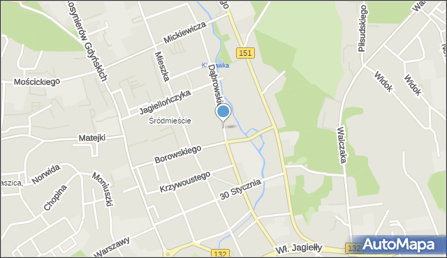 Gorzów Wielkopolski, Dąbrowskiego Jarosława, gen., mapa Gorzów Wielkopolski