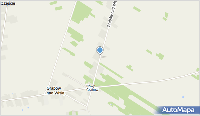 Grabów nad Wisłą, Dawna Nowy Grabów, mapa Grabów nad Wisłą