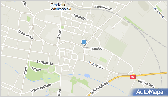 Grodzisk Wielkopolski, Dawna 22-go Lipca, mapa Grodzisk Wielkopolski
