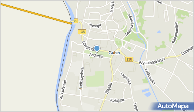 Gubin, Dawna 2 Armii Wojska Polskiego, mapa Gubin