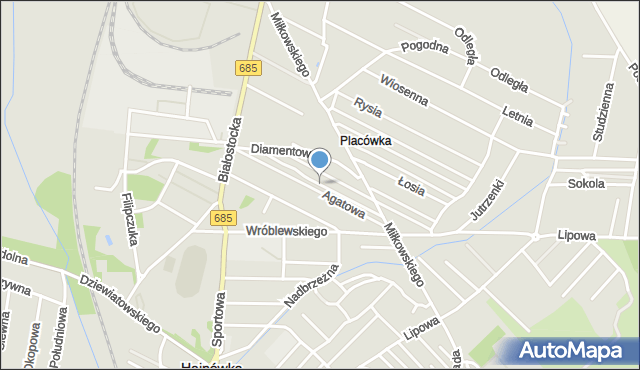 Hajnówka, Dawna Fornalskiej Małgorzaty, mapa Hajnówka