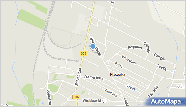 Hajnówka, Dawna Krasickiego Janka, mapa Hajnówka