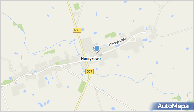 Henrykowo gmina Orneta, Dawna Henrykowska, mapa Henrykowo gmina Orneta