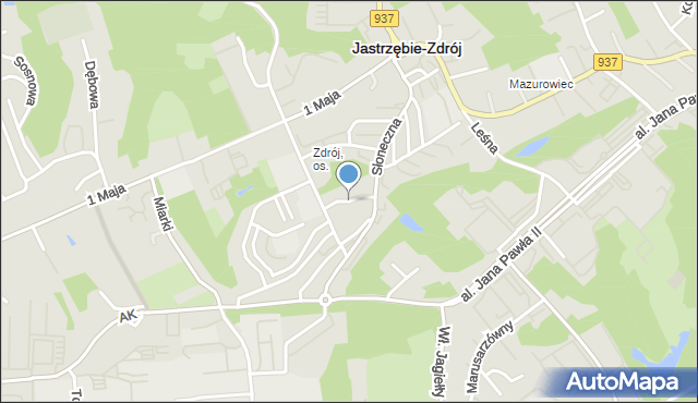 Jastrzębie-Zdrój, Dawna Sawickiej Hanki, mapa Jastrzębie-Zdrój