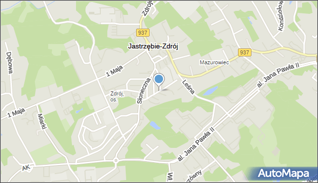 Jastrzębie-Zdrój, Dawna Wieczorka Józefa, mapa Jastrzębie-Zdrój