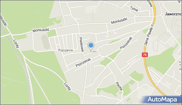 Jaworzno, Dawna Kniewskiego Władysława, mapa Jaworzno