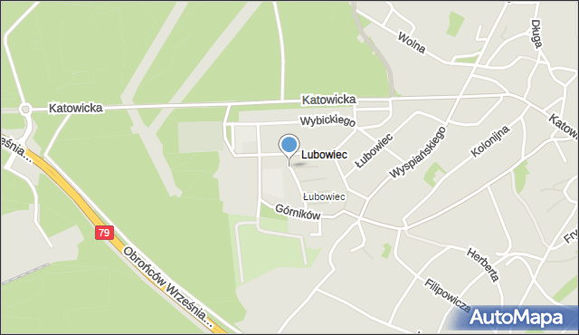 Jaworzno, Dawna Zubrzyckiego Franciszka, mapa Jaworzno