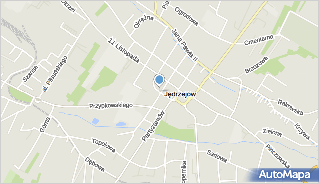 Jędrzejów, Daszyńskiego, mapa Jędrzejów