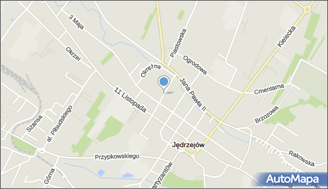 Jędrzejów, Dawna Kwarty dr., mapa Jędrzejów