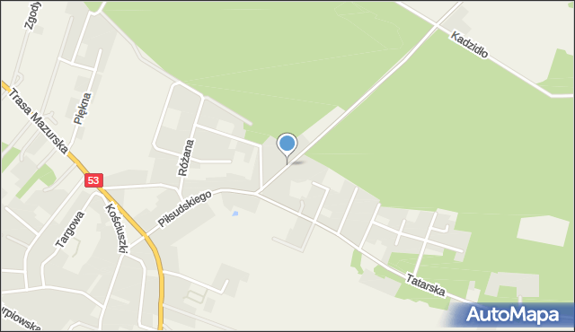 Kadzidło, Dawna 1 Armii Wojska Polskiego, mapa Kadzidło