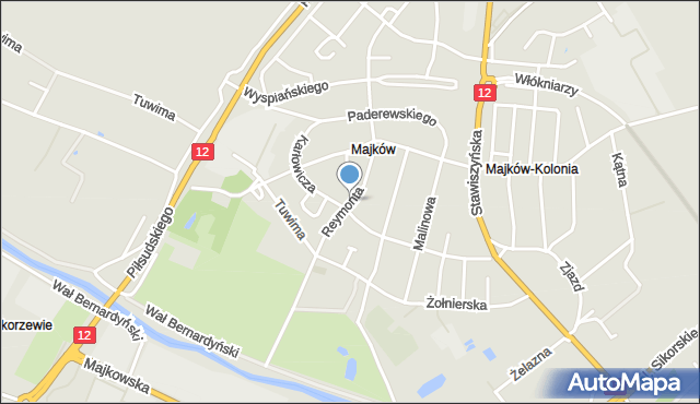 Kalisz, Dawna Koszutskiego Józefa, mapa Kalisza