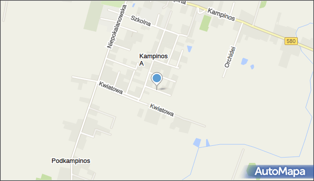 Kampinos A, Daliowa, mapa Kampinos A