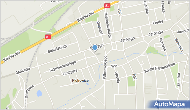 Katowice, Darwina Karola, mapa Katowic