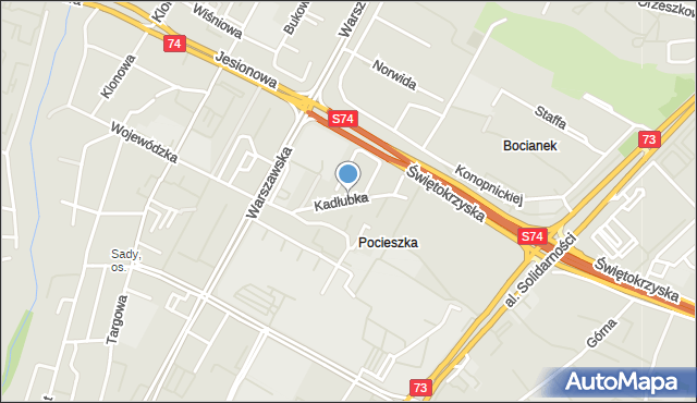 Kielce, Dawna Władysława Kniewskiego, mapa Kielc