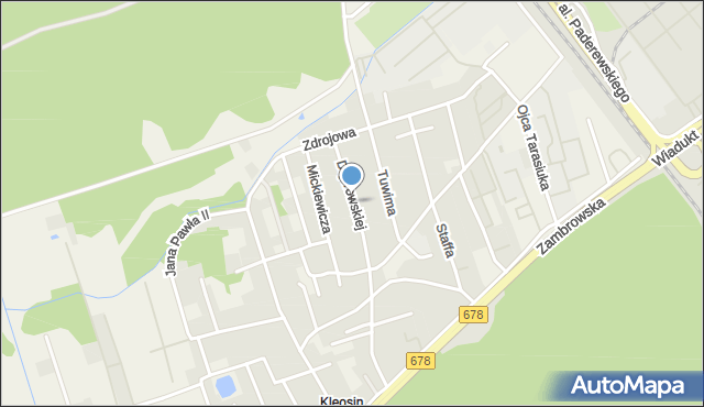 Kleosin, Dąbrowskiej Marii, mapa Kleosin