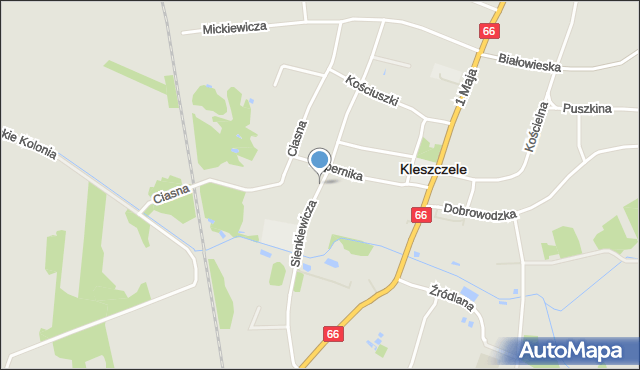 Kleszczele, Dawna Świerczewskiego Karola, gen., mapa Kleszczele