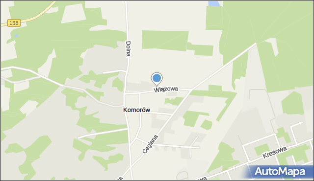 Komorów gmina Gubin, Dawna Świerczewskiego Karola, gen., mapa Komorów gmina Gubin