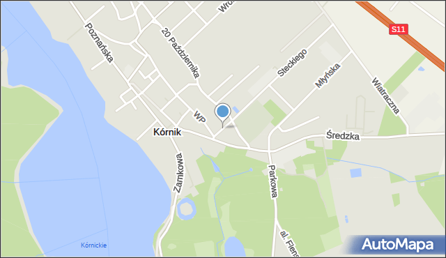 Kórnik, Dawna Jabłońskiego Aleksandra, mapa Kórnik