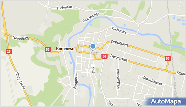 Koronowo powiat bydgoski, Dawna Sawickiej, mapa Koronowo powiat bydgoski