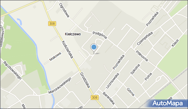 Kościan, Dawna Kruczkowskiego Leona, mapa Kościan