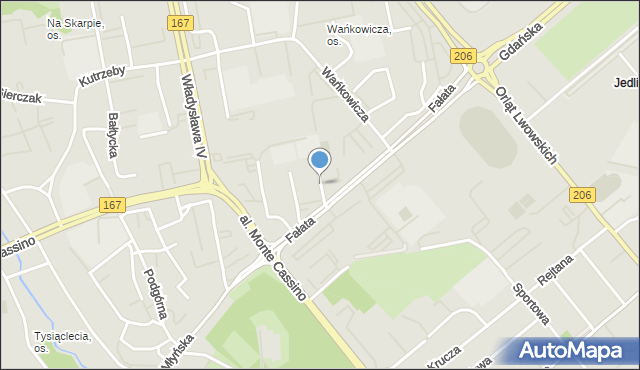 Koszalin, Dawna Szenwalda Lucjana, mapa Koszalina