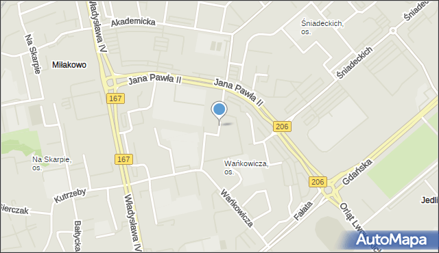 Koszalin, Dawna Jagoszewskiego Henryka, mapa Koszalina