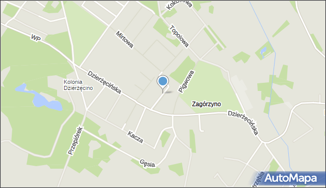 Koszalin, Daktylowa, mapa Koszalina