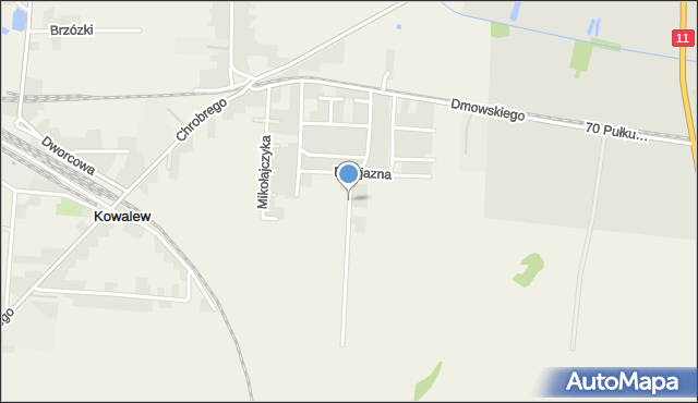 Kowalew gmina Pleszew, Dawna Sobieskiego, mapa Kowalew gmina Pleszew