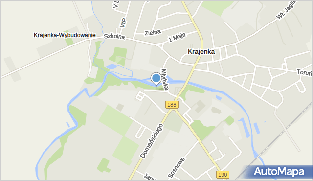 Krajenka, Danaborskiego Andrzeja, mapa Krajenka