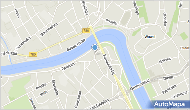 Kraków, Dawna Madalińskiego Antoniego Józefa, gen., mapa Krakowa