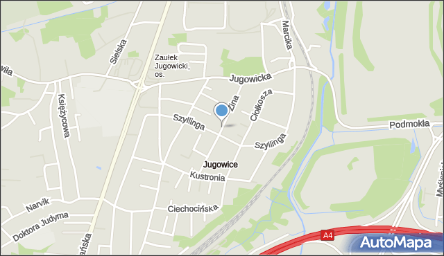 Kraków, Dawna Szumca Jana, mapa Krakowa