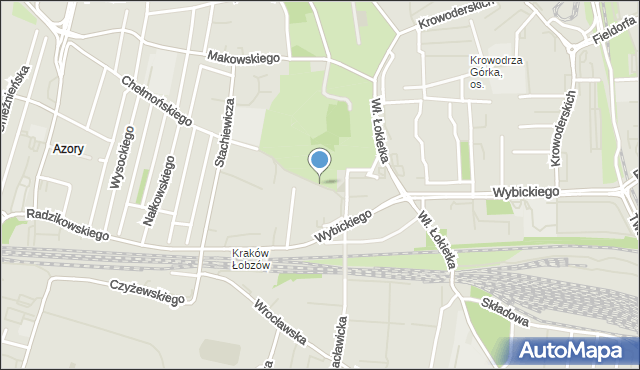 Kraków, Dawna Chełmońskiego-deptak, mapa Krakowa