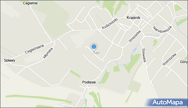 Kraśnik, Dąbrowskiej Marii, mapa Kraśnik