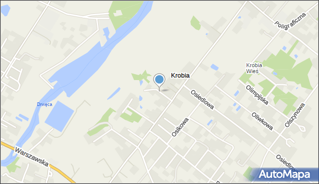 Krobia gmina Lubicz, Dawna Świerczewskiego Karola, gen., mapa Krobia gmina Lubicz