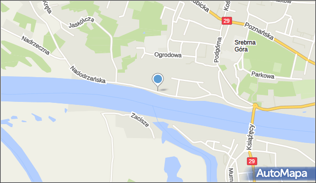 Krosno Odrzańskie, Dawna Świerczewskiego Karola, gen., mapa Krosno Odrzańskie