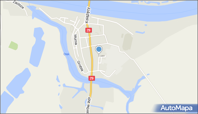 Krosno Odrzańskie, Dawna Walki Młodych, mapa Krosno Odrzańskie